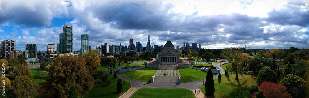 War Memorial Shrine Pano Melbourne