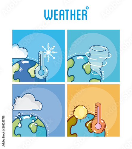 Set of weather frames