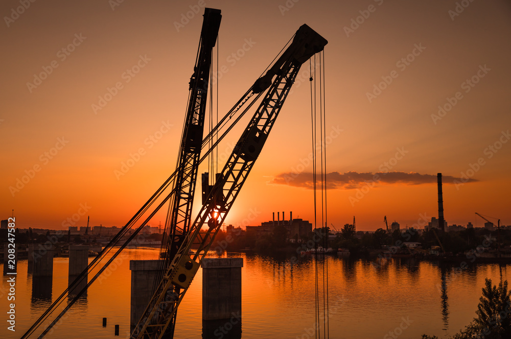 Industrial district of Kiev view from Rybalskii bridge