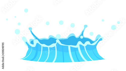 Blue Geyser Flow of Water from under Earth Drawing