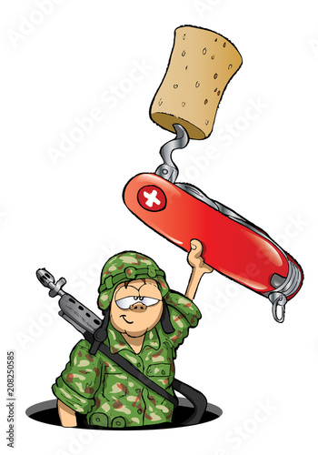 cartoon Swiss pocket knife