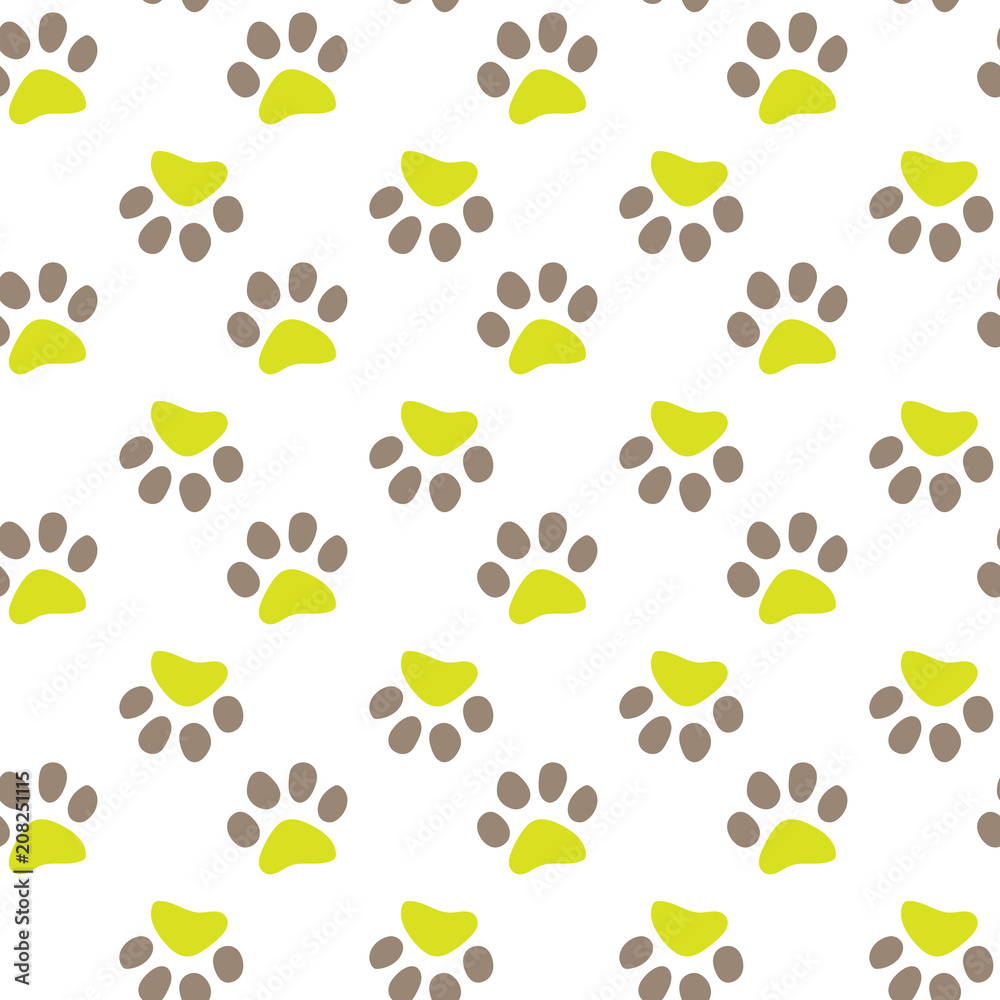 Vector seamless pattern with cat or dog,kitten or puppy footprints. Can be used for wallpaper,fabric, web page background, surface textures. Vector seamless pattern with cat or dog,kitten or puppy footprints. Can be used for wallpaper,fabric, web page background, surface textures.