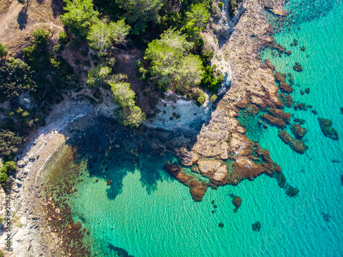 Fototapeta Naklejka Na Ścianę i Meble -  Beautiful view from the top of the Bay. Akamas, Cyprus