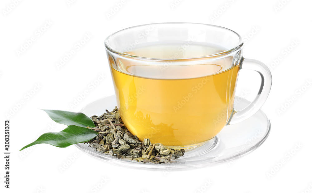 Cup of hot aromatic tea on white background Cup of hot aromatic tea on white background