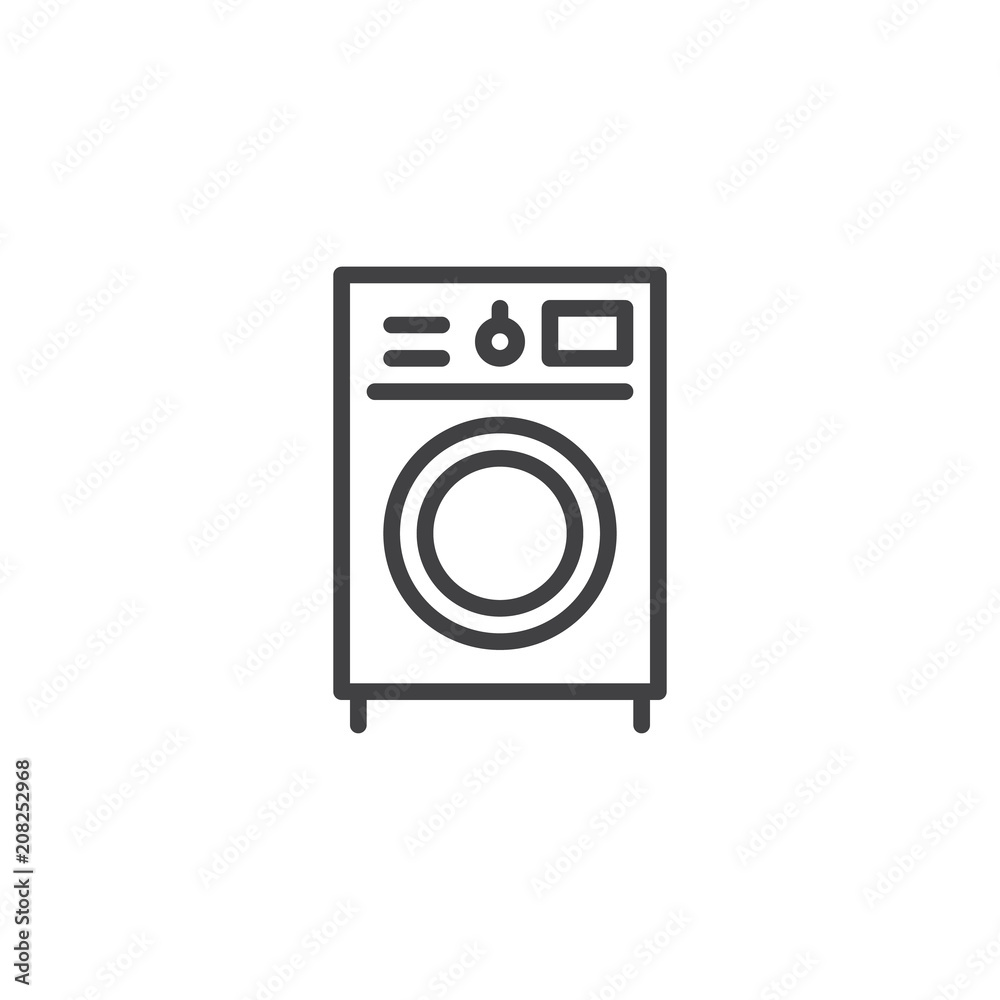 Washing machine outline icon. linear style sign for mobile concept and web design. laundry machine simple line vector icon. Symbol, logo illustration. Pixel perfect vector graphics Washing machine outline icon. linear style sign for mobile concept and web design. laundry machine simple line vector icon. Symbol, logo illustration. Pixel perfect vector graphics