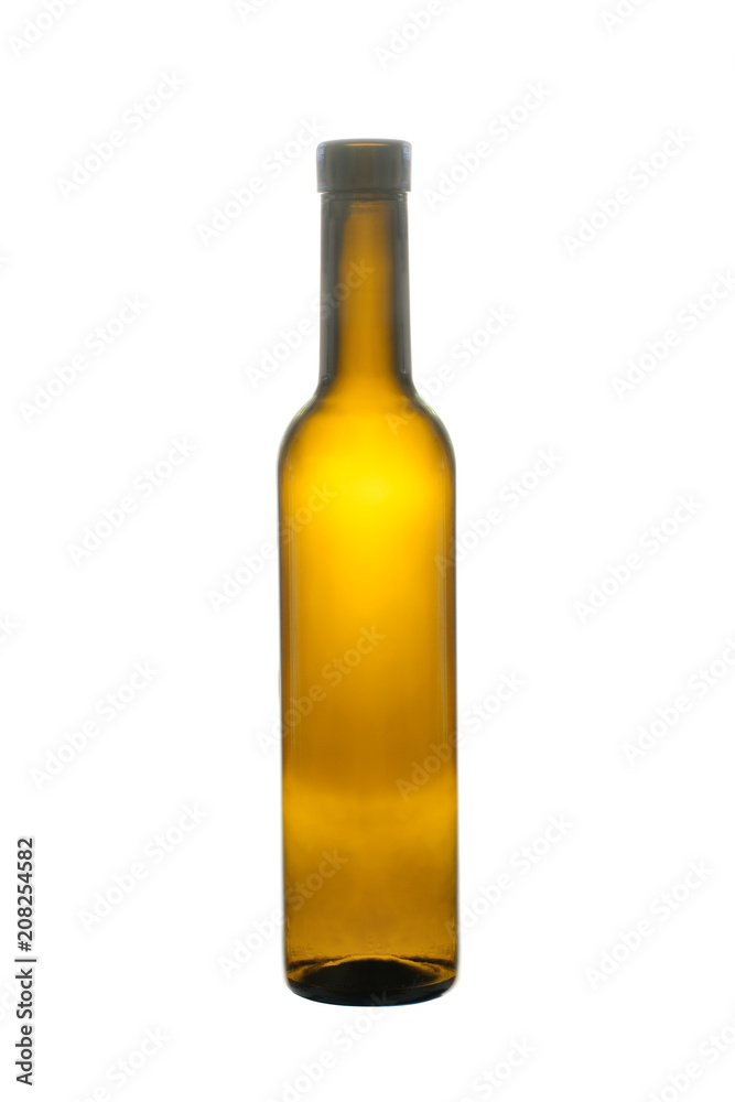 glass bottle of dark glass isolated on white background glass bottle of dark glass isolated on white background