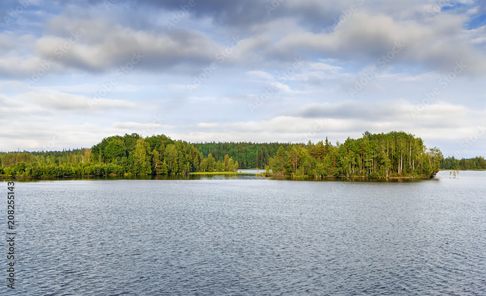 Obraz premium Landscape on the river Vyg, Russia