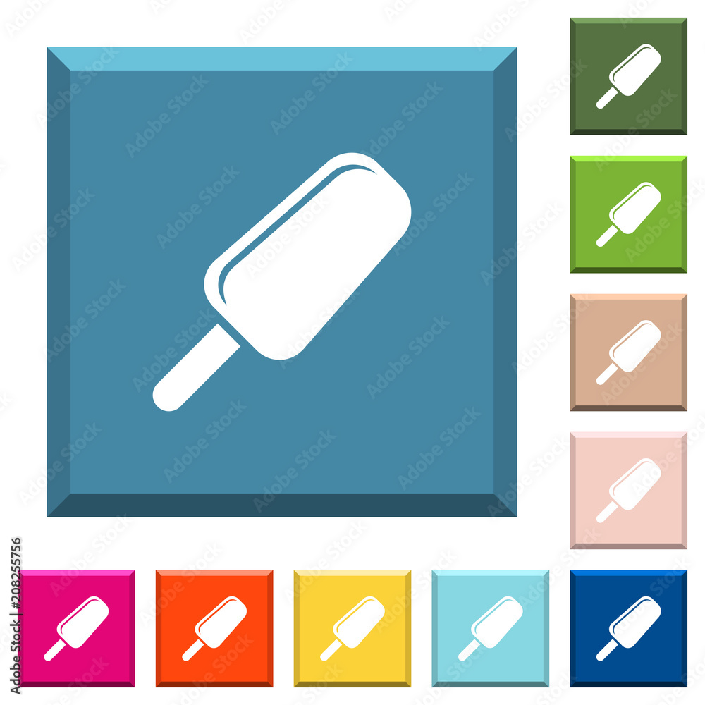 Ice lolly white icons on edged square buttons Ice lolly white icons on edged square buttons