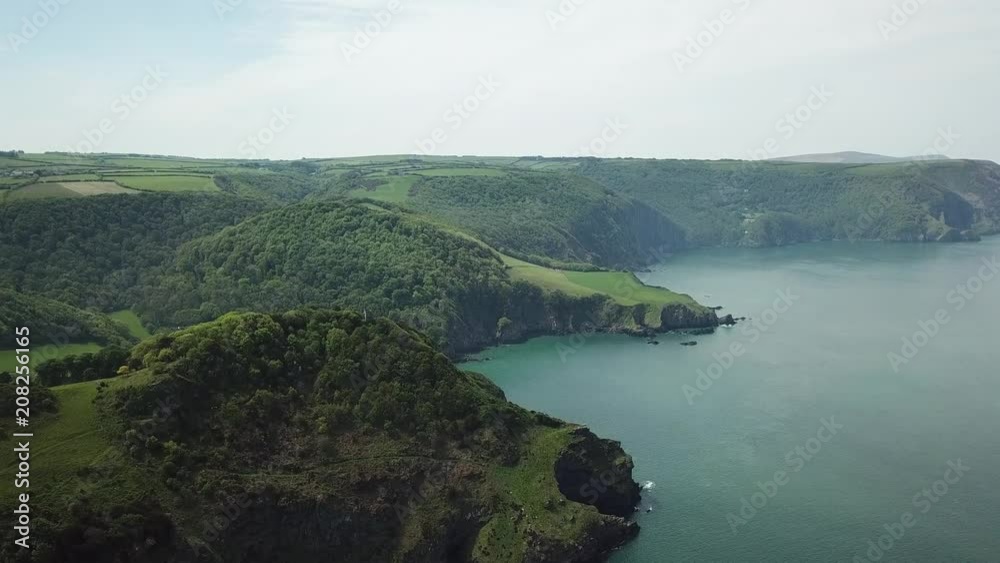 Aerial of The Valley of Rocks in north Devon, England west of the village Lynton Aerial of The Valley of Rocks in north Devon, England west of the village Lynton