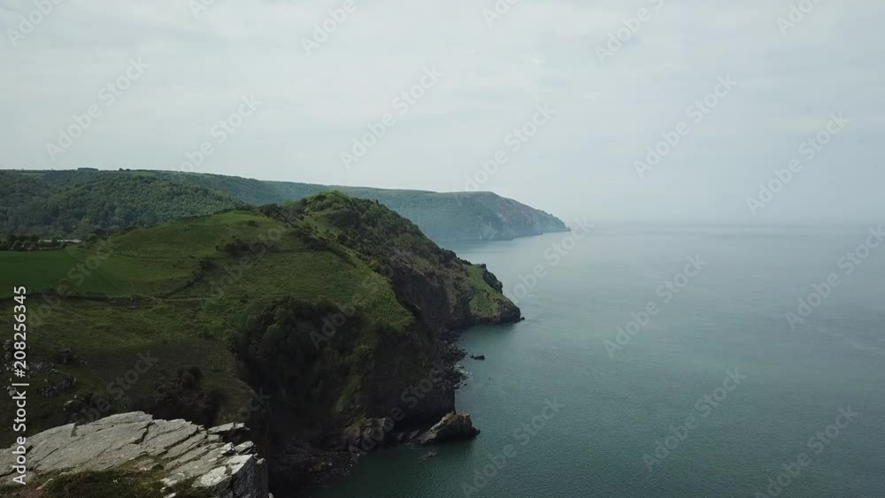 Aerial of The Valley of Rocks in north Devon, England west of the village Lynton Aerial of The Valley of Rocks in north Devon, England west of the village Lynton
