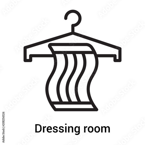 Dressing room icon vector sign and symbol isolated on white background, Dressing room logo concept