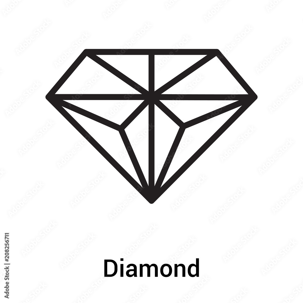 Diamond icon vector sign and symbol isolated on white background, Diamond logo concept Diamond icon vector sign and symbol isolated on white background, Diamond logo concept