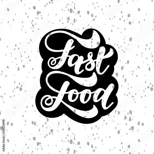 Fast food lettering element. Hand drawn inscription. Ink illustration.
