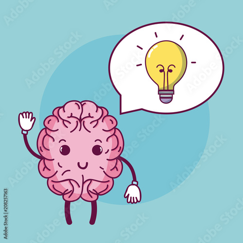 Cute brain cartoon