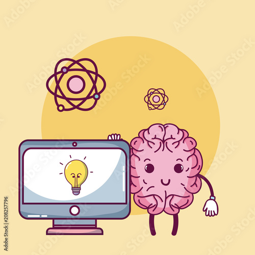 Cute brain cartoon