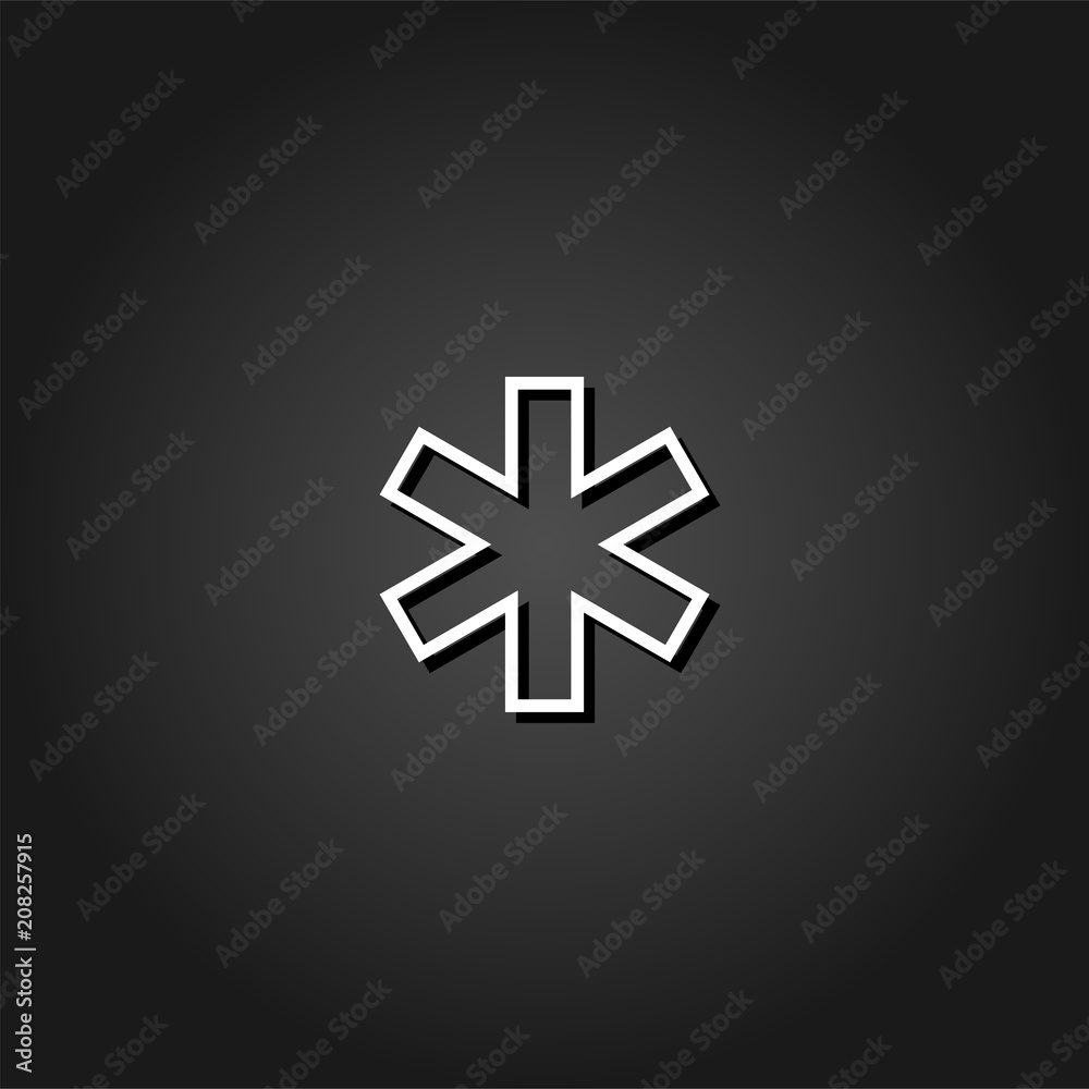 Medical icon flat. Simple White pictogram on black background with shadow. Vector illustration symbol Medical icon flat. Simple White pictogram on black background with shadow. Vector illustration symbol