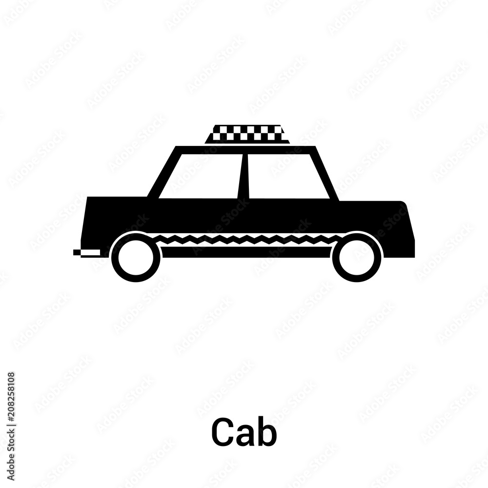 Cab icon vector sign and symbol isolated on white background, Cab logo concept Cab icon vector sign and symbol isolated on white background, Cab logo concept
