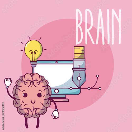 Cute brain cartoon
