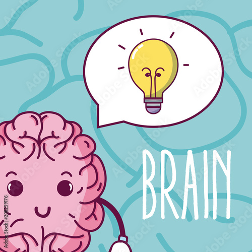 Cute brain cartoon
