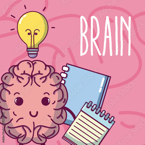 Cute brain cartoon