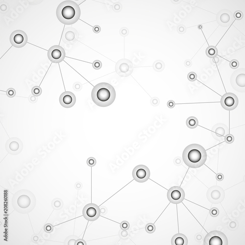 Abstract molecule background  connected structure. Dna  atom  neurons. Vector