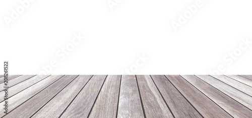 Blank white background and wood floor background