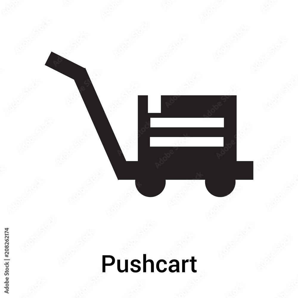 Pushcart icon vector sign and symbol isolated on white background, Pushcart logo concept Pushcart icon vector sign and symbol isolated on white background, Pushcart logo concept