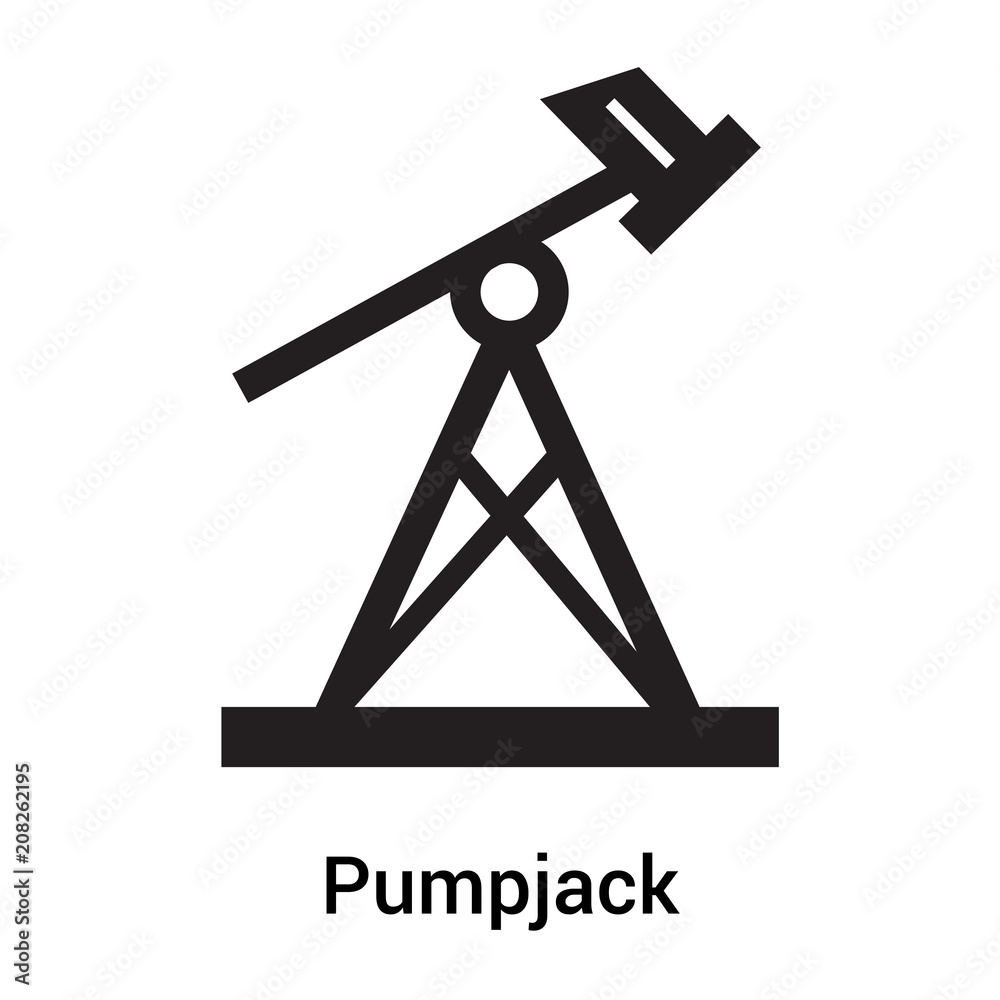 Pumpjack icon vector sign and symbol isolated on white background