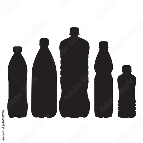 Set of 5 bottle silhouettes