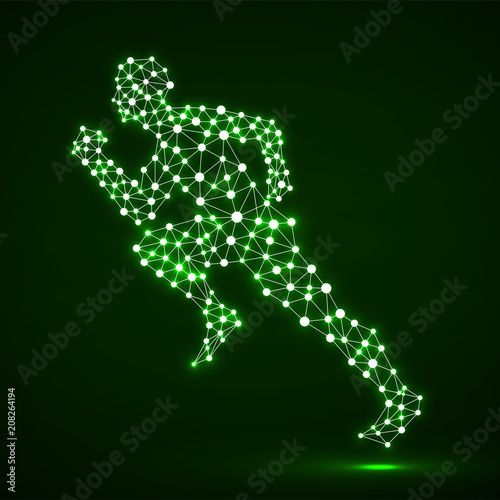 Abstract running man from circles and lines