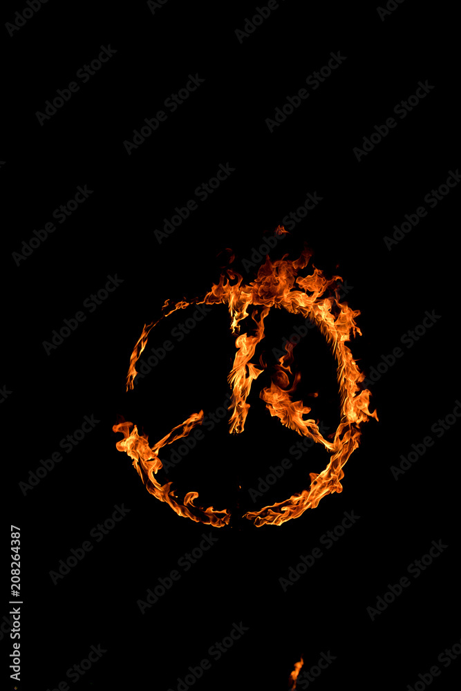 Burning peace symbo