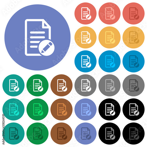 Rename document round flat multi colored icons