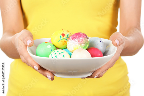 Young woman with bowl full ...