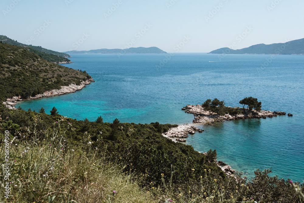 Beautiful Coastline in Croatia with Blue Ocean Water