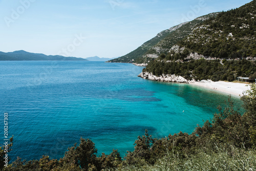 Fototapeta Naklejka Na Ścianę i Meble -  Light Blue Ocean and Sandy Beach in Croatia