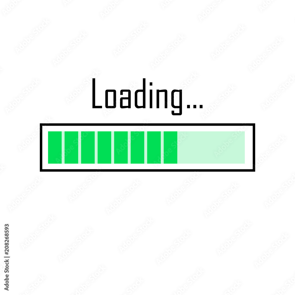 Loading icon bar element. Web Design download timer. flat vector illustration isolate on a white background. easy to use. Vector illustration Loading icon bar element. Web Design download timer. flat vector illustration isolate on a white background. easy to use. Vector illustration