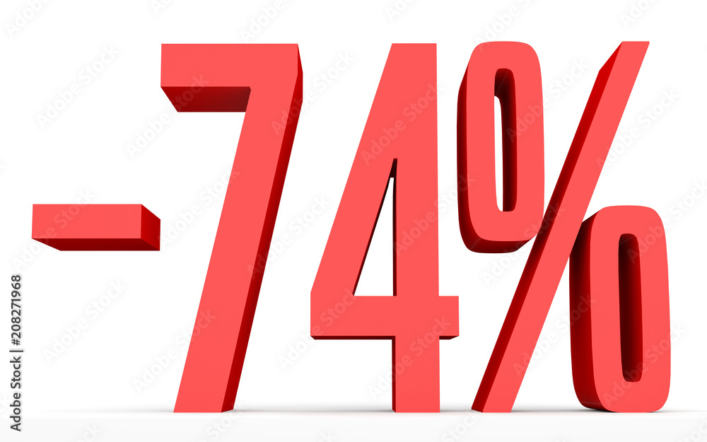 Minus seventy four percent. Discount 74 %. Minus seventy four percent. Discount 74 %.