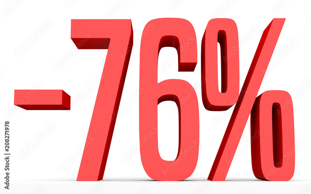 Minus seventy six percent. Discount 76 %. Minus seventy six percent. Discount 76 %.