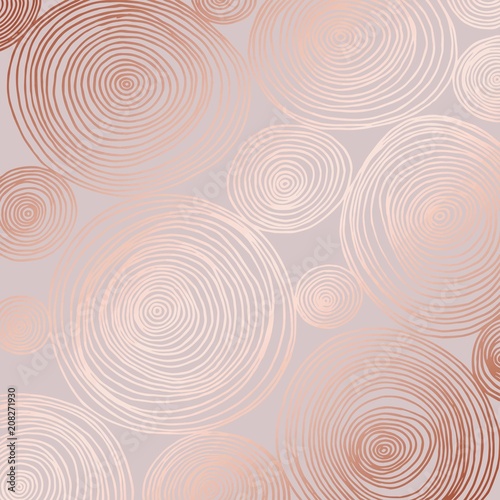 Abstract vector pattern with rose gold imitation. Decorative background for the design