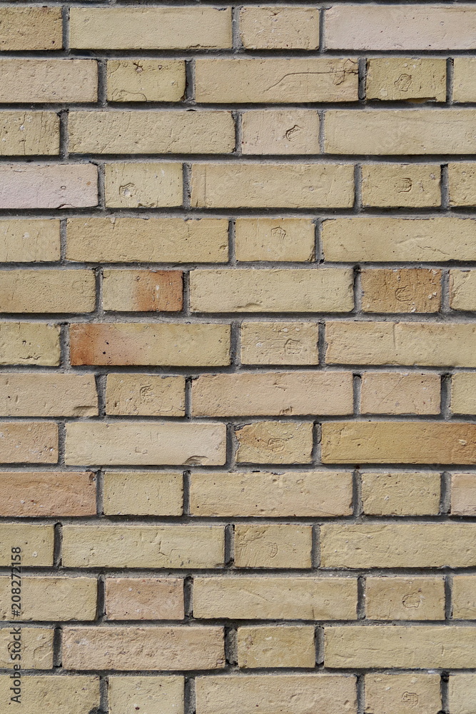 Mur de briques jaunes. détail