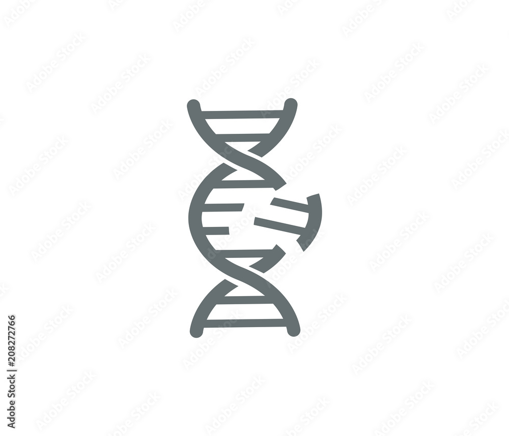 Human DNA icon, biology sign 