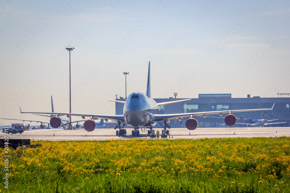 Fototapeta premium The plane is in the parking lot