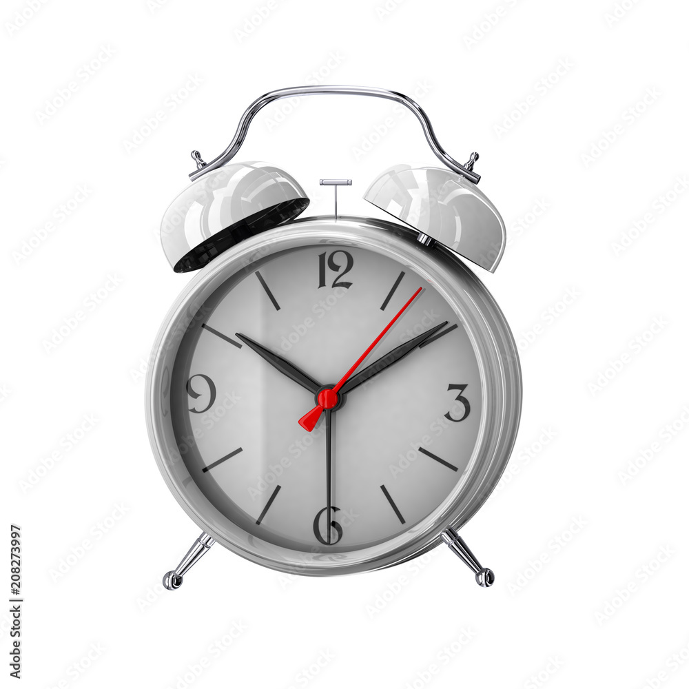 White alarm clock. 3D render White alarm clock. 3D render