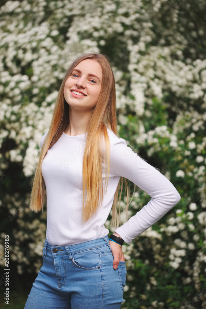 beautiful blonde girl on the street beautiful blonde girl on the street