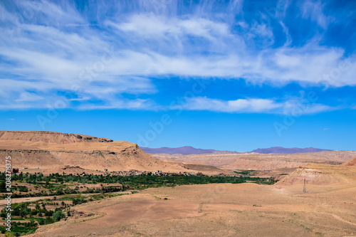 Seen from the top of a berber village. Photograph taken at Ksar Ait Ben Hadu in  Morocco 