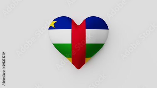 Free Download Corazón bandera República Centroafricana. 3D - GFXLoad