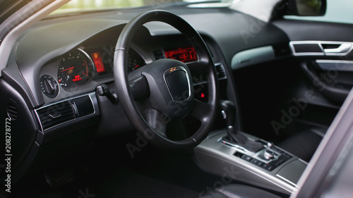 steering wheel in modern car © kucheruk