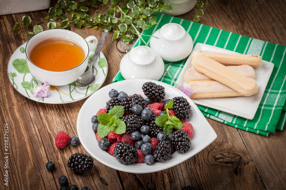 Mix of berries in a bowl. Mix of berries in a bowl.