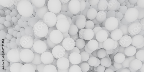 Abstract of white sphere balls are scattered as background.3d rendering © nuchao