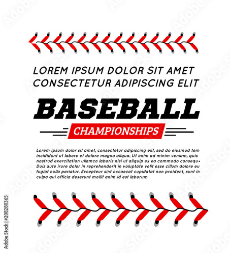 Baseball ball text frame on white background.